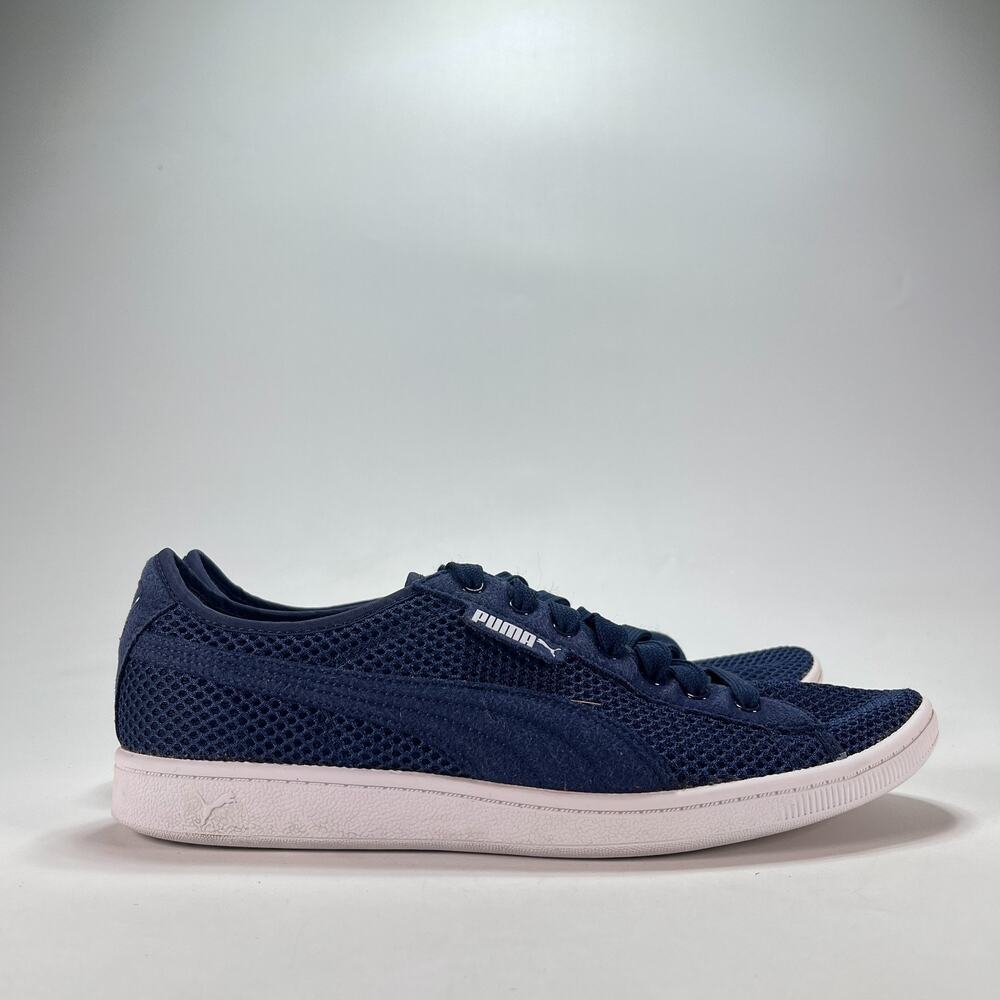 PUMA Vikky Navy Blue Lace Up Casual Shoes Mesh Sneakers Women's Size 10